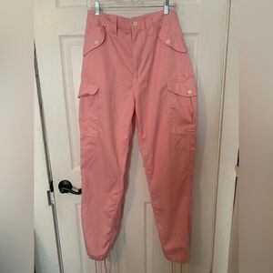 P.G. Wing Essex UK - Pink Parachute Cargo Joggers - Size 32 - Y2K Streetwear